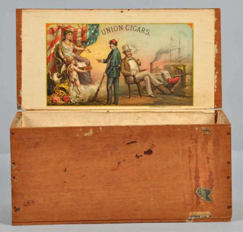 Appraisal: Union Cigars Cigar Box Description One of the greatest Civil