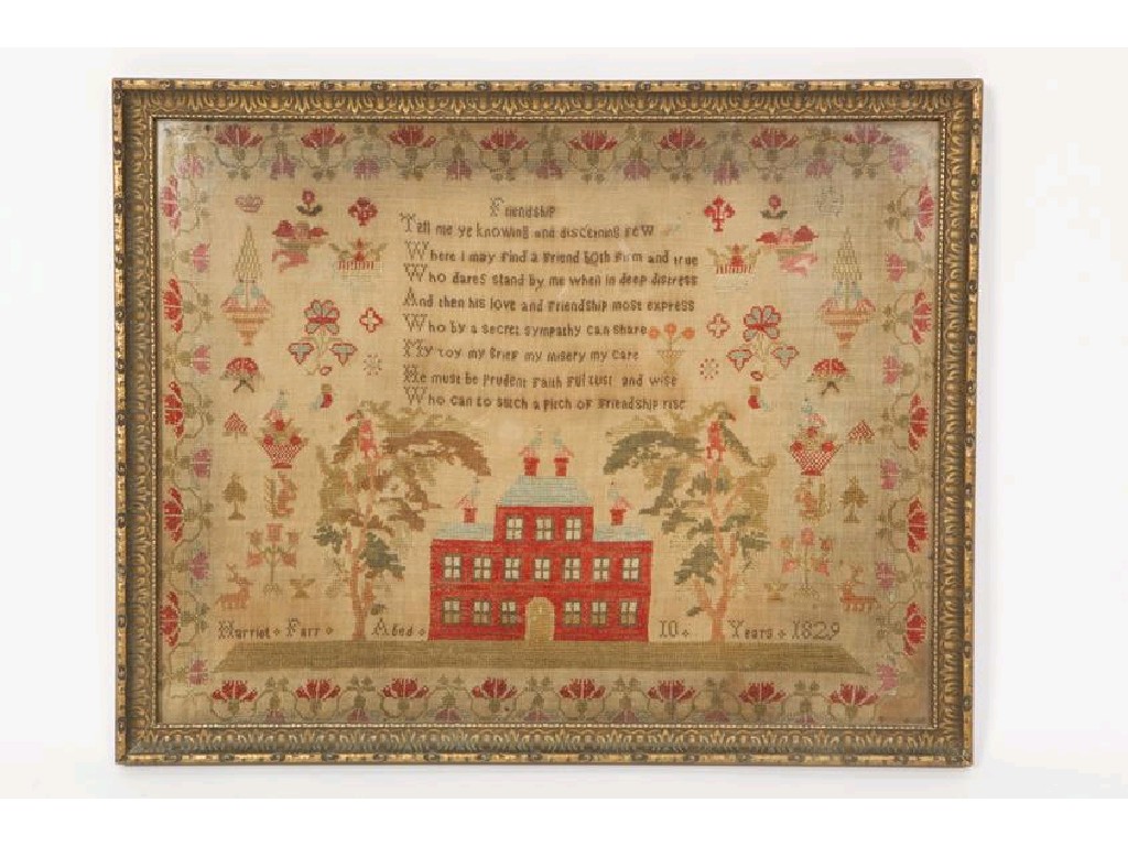 Appraisal: A GEORGE IV SAMPLER by Harriot Farr aged years worked