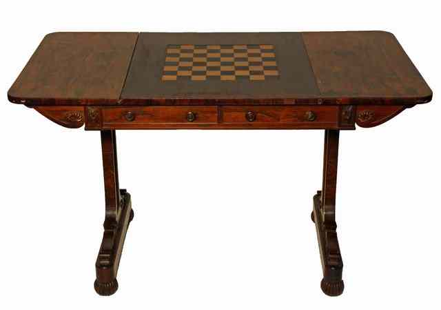 Appraisal: A George IV rosewood games table circa the rectangular top