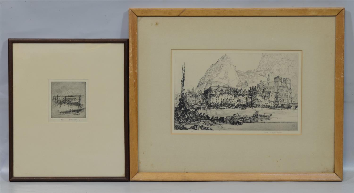 Appraisal: th Century Etchings David M Robertson British - European Mountain