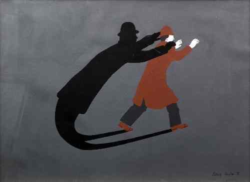 Appraisal: Patrick Hughes born - Gouache - ''Fear Itself'' - Bowler