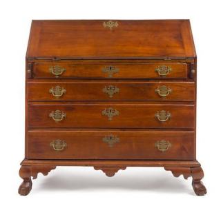 Appraisal: A Chippendale Cherry Slant-Front Bureau likely pennsylvania late th century