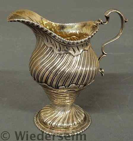 Appraisal: Georgian silver cream pitcher by London silversmith Augustine Le Sage