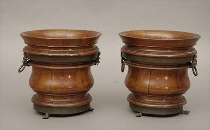 Appraisal: Pair of Mahogany Cachepots