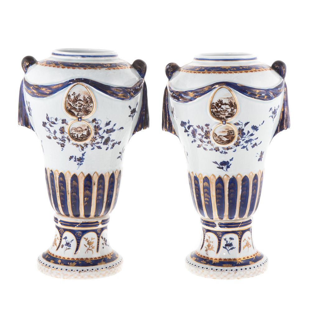 Appraisal: A Pair of Samson Chinese Export Style Urns Fourth quarter-