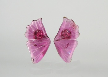 Appraisal: A Pair of Carved Watermelon Tourmaline Earrings The pair of