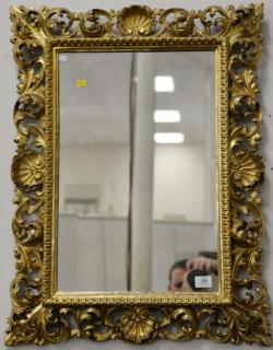 Appraisal: Victorian gilt reticulated framed mirror x Victorian gilt reticulated framed