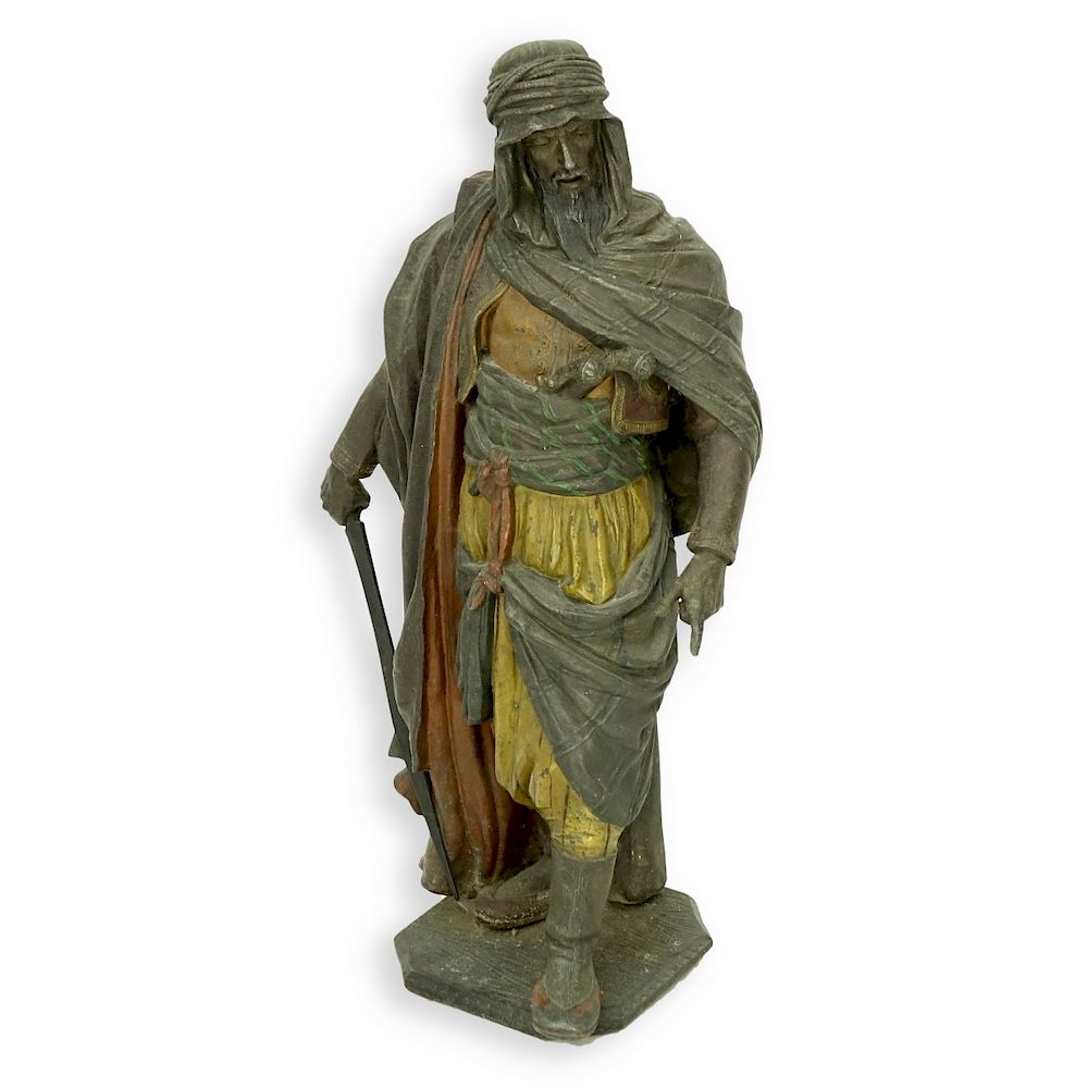 Appraisal: Antique Orientalist French Polychrome Spelter Antique Orientalist French Polychrome Spelter