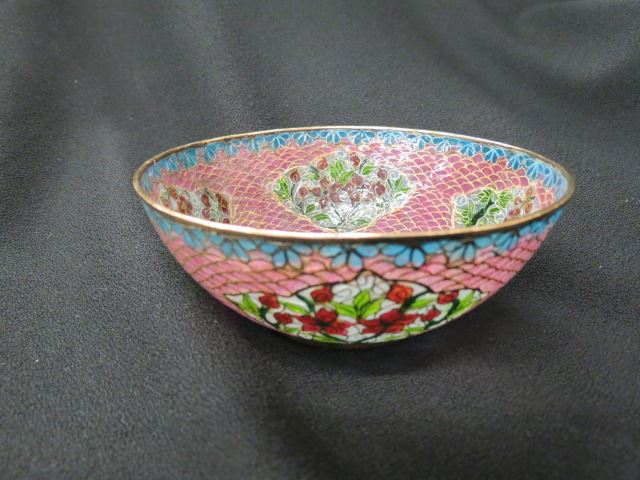 Appraisal: Chinese Plique-a-Jour Cloisonne Bowl florals diameter excellent