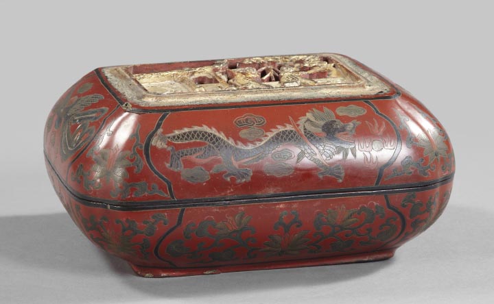 Appraisal: Kuang Hsu Red Lacquer Oblong Box fourth quarter th century