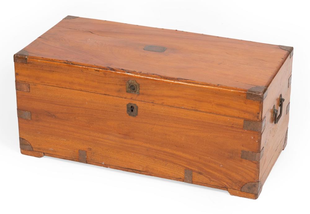 Appraisal: BRASS-BOUND CAMPHORWOOD CHEST LATE TH EARLY TH CENTURY HEIGHT WIDTH