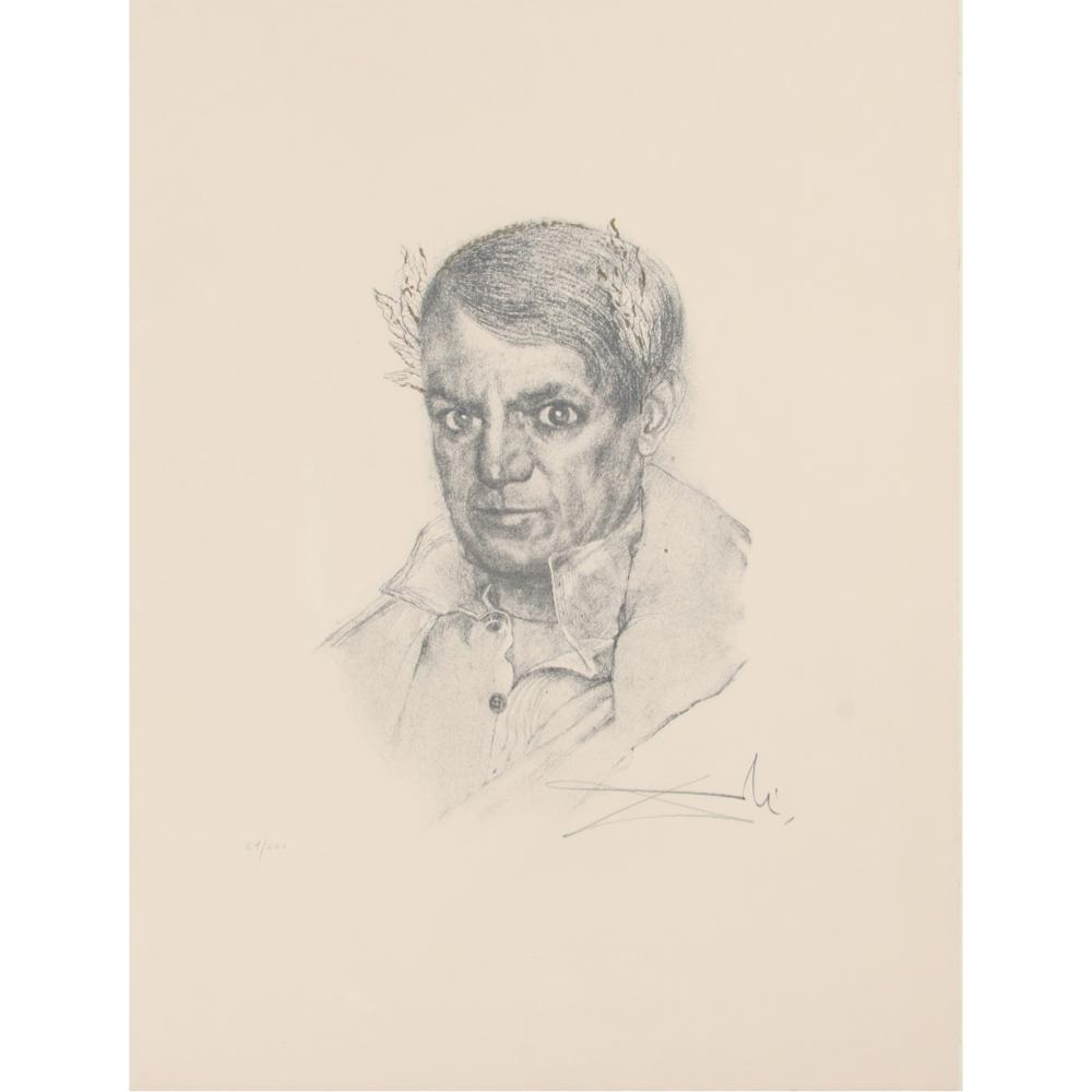 Appraisal: Salvador Dali France Spain - Portrait of Picasso Lithograph pencil