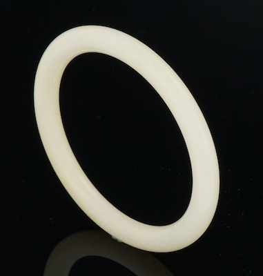 Appraisal: A Cream Color Jade Bangle Bracelet Apprx - D outside