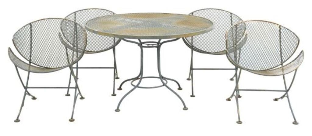 Appraisal: lot of Wrought iron patio set designed by Maurizio Tempestini