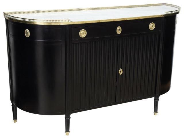 Appraisal: French Louis XVI style demilune sideboard th c pierced brass