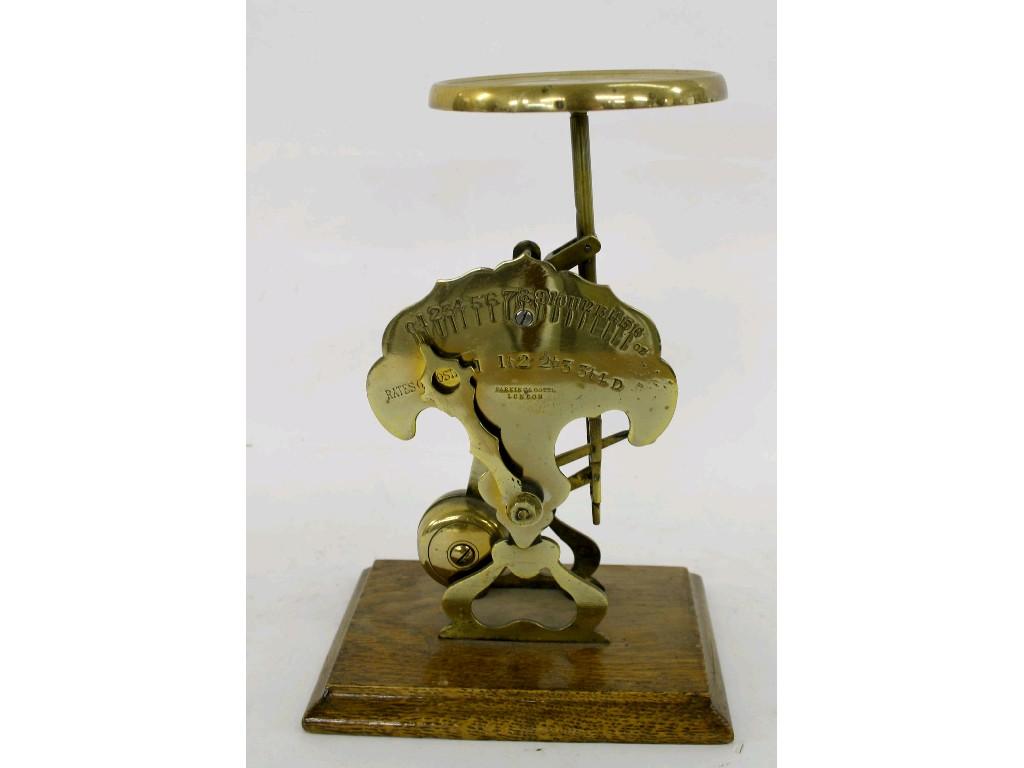 Appraisal: Unusual brass postal scales by Parkins Gotto of London with