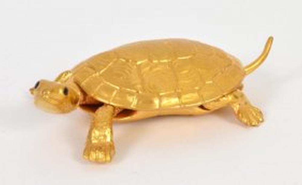 Appraisal: BOEHM GILT PORC MODEL OF A TURTLE POODLEBoth Limited Editions