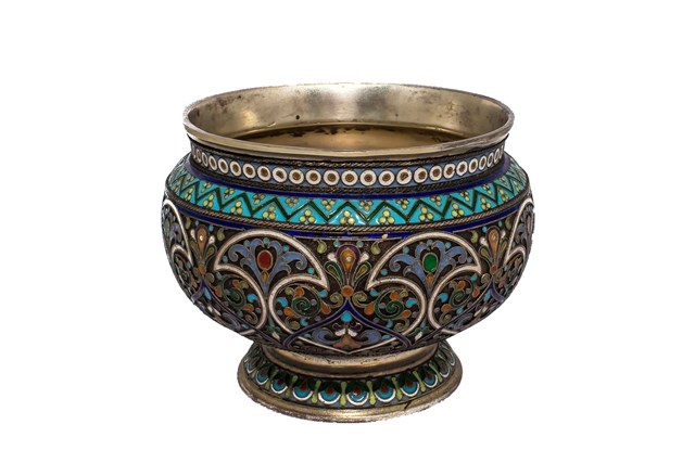 Appraisal: A Russian cloisonne enameled bowl of circular form with a