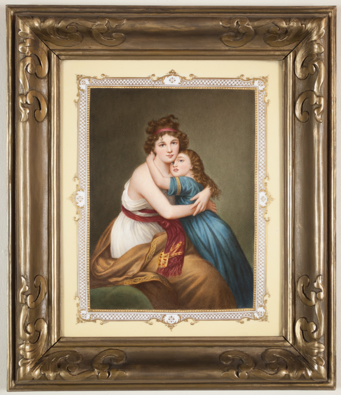 Appraisal: KPM HAND PAINTED PORCELAIN PLAQUE Madame Vigee-Leburn Daughter after the