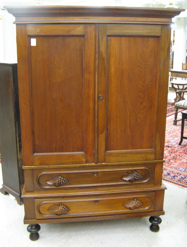 Appraisal: VICTORIAN LINEN CUPBOARD ON CHEST American c - The top