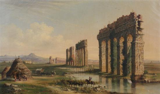 Appraisal: JOHN LINTON CHAPMAN American - CLAUDIAN AQUEDUCT signed located Roma