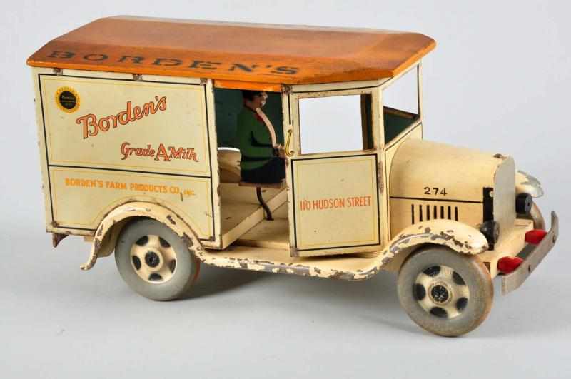 Appraisal: Rich Toys Borden's Milk Truck Toy Description American Wood roof