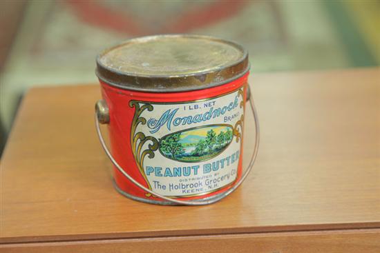 Appraisal: PEANUT BUTTER TIN ''Monadnock Brand'' Landscape scene on a red