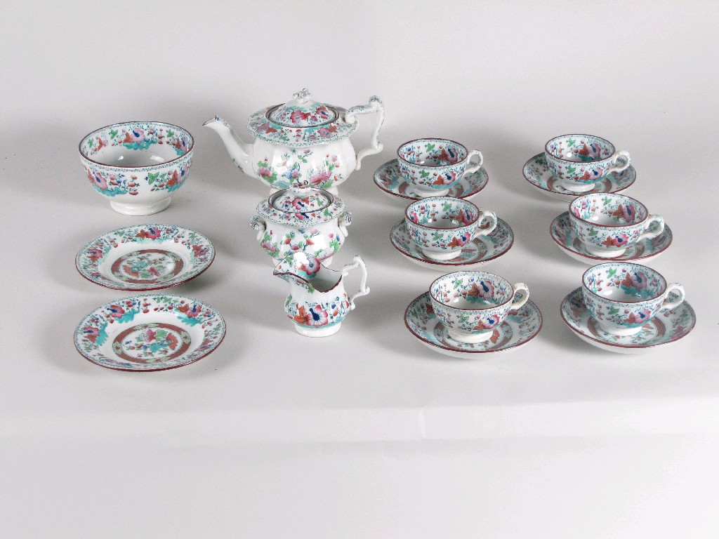 Appraisal: A Victorian Child's Tea Service with Indian Tree pattern design