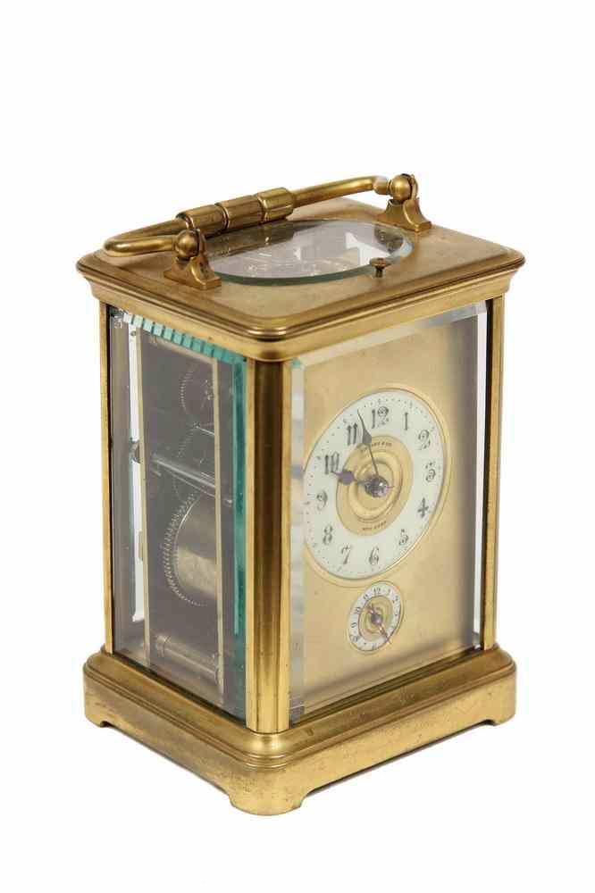 Appraisal: TIFFANY CARRIAGE CLOCK - Tiffany Co New York Repeater Carriage