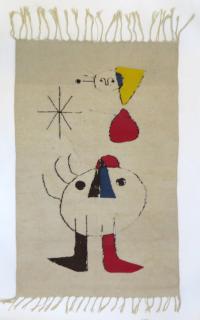 Appraisal: After Joan Miro Wool Textile Tapestry Rug After Joan Miro