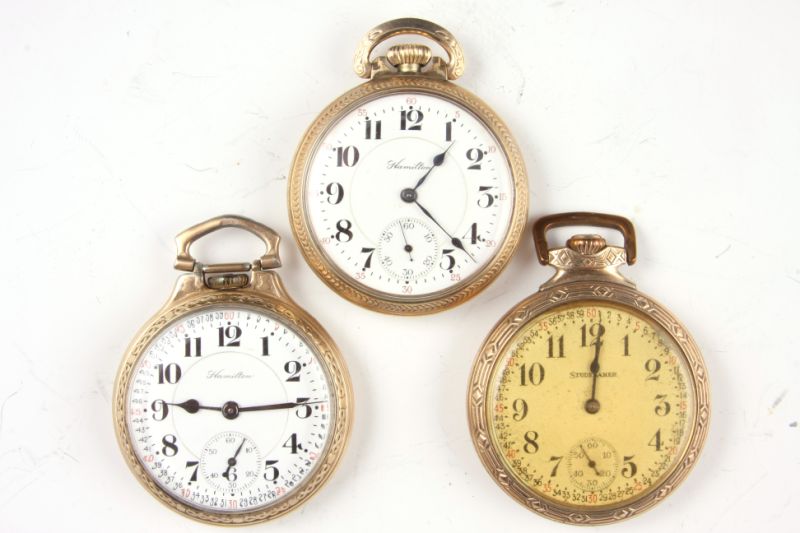 Appraisal: Three Vintage Railroad Pocket Watches the first being a South