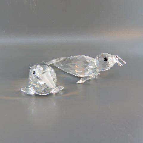 Appraisal: Swarovski Crystal Figurines walrus seal long signed excellent