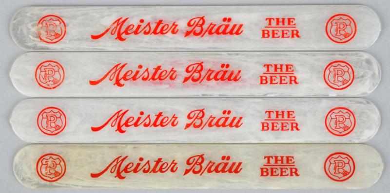 Appraisal: Lot of Meister Brau Beer Foam Scrapers All are different