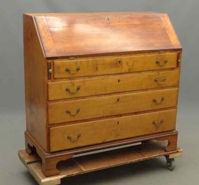 Appraisal: th c Chippendale four drawer bracket base slant lid desk