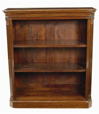 Appraisal: A William IV mahogany open bookcase with canted corners and