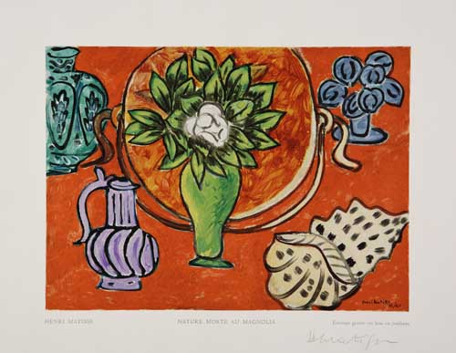 Appraisal: HENRI MATISSE after Nature Morte au Magnolia Color wood engraving