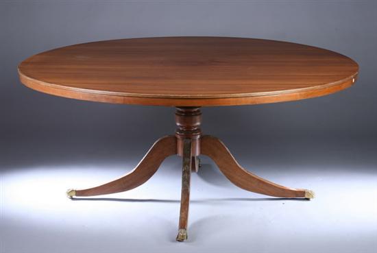 Appraisal: REGENCY STYLE CIRCULAR MAHOGANY PEDESTAL DINING TABLE Early th century