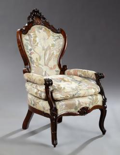 Appraisal: Victorian Rococo Revival Rosewood Armchair late Victorian Rococo Revival Rosewood