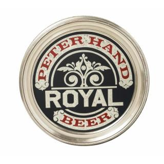 Appraisal: Better Hand Royal Beer Advertising Sign Reverse crackle glass advertising