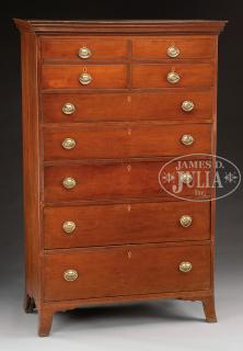 Appraisal: LARGE FEDERAL CHERRY TALL CHEST OF DRAWERS First quarter th