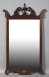 Appraisal: English Style Carved Mahogany Overmantle Mirror English Style Carved Mahogany