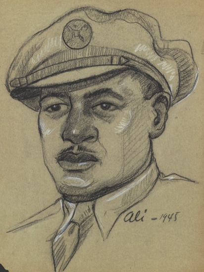 Appraisal: MASOOD ALI WARREN - Three military drawings Untitled Serviceman in