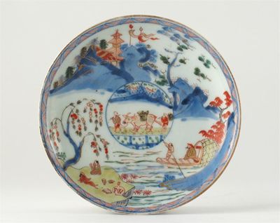 Appraisal: An unusual Japanese Imari saucer painted with figures leading a