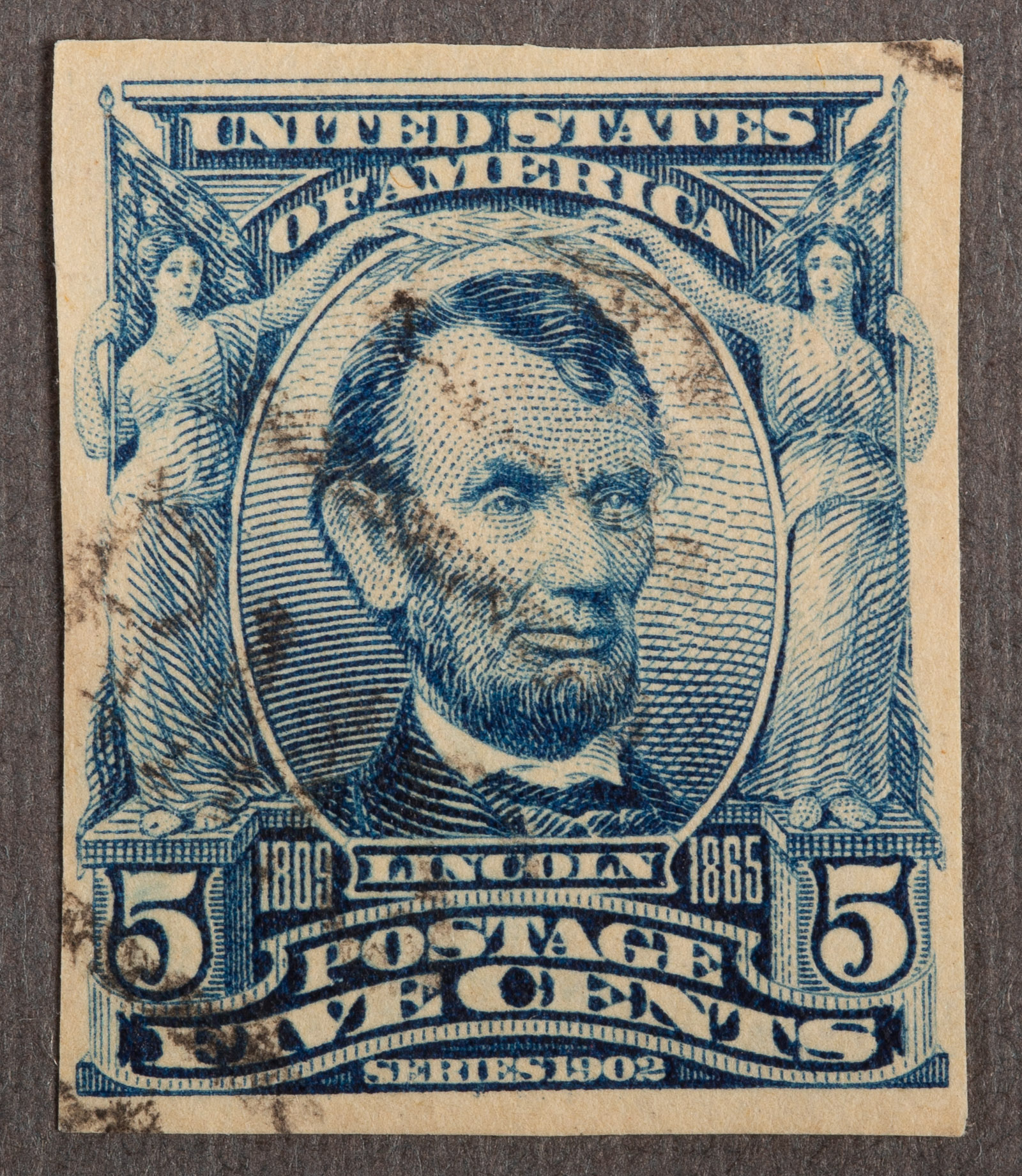 Appraisal: U S POSTAGE STAMP C IMPERFORATE Scott Used with scissor-cut