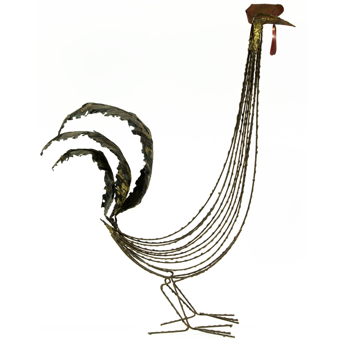 Appraisal: A BRUTALIST METAL FIGURE OF A ROOSTER A Brutalist metal