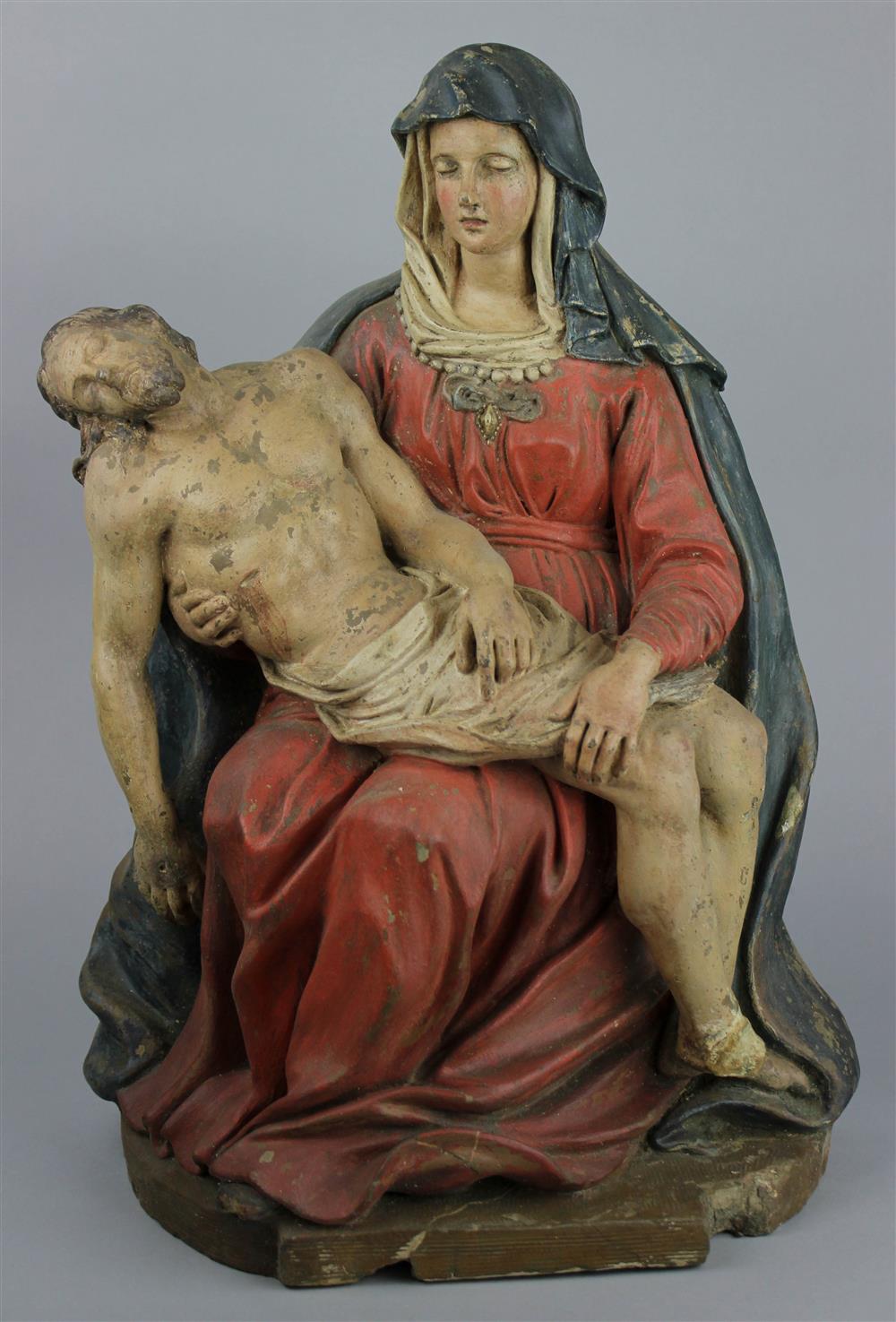 Appraisal: ITALIAN POLYCHROME TERRACOTTA GROUP OF THE PIETA PROBABLY TH TH