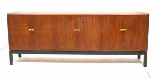 Appraisal: American Modern Walnut Credenza Six Doors with b American Modern