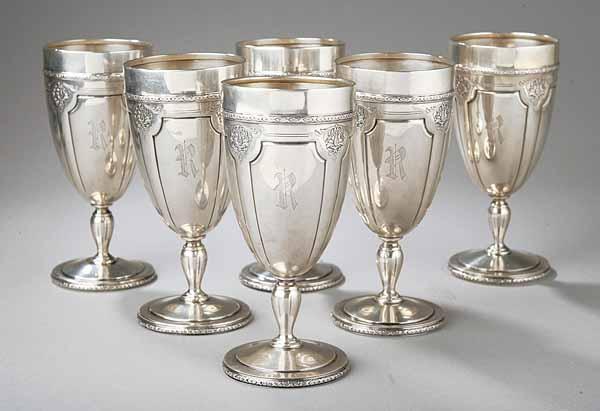 Appraisal: A Set of Six American Sterling Silver Goblets by Towle