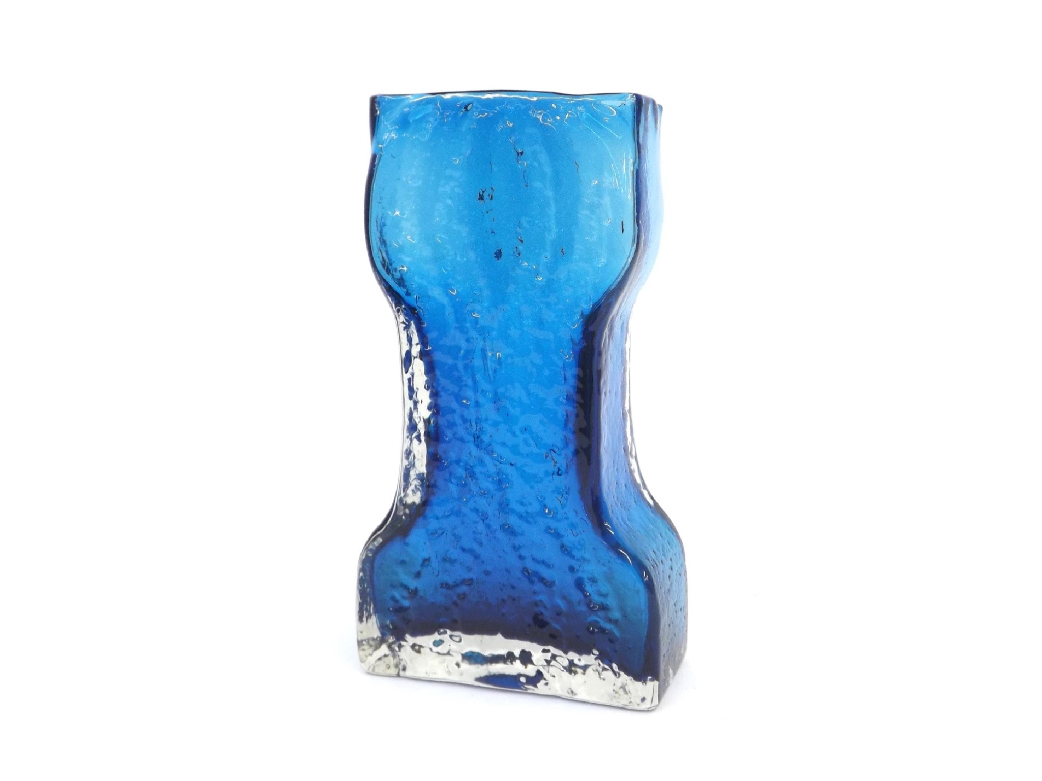 Appraisal: Geoffrey Baxter for Whitefriars - kingfisher blue waisted textured vase