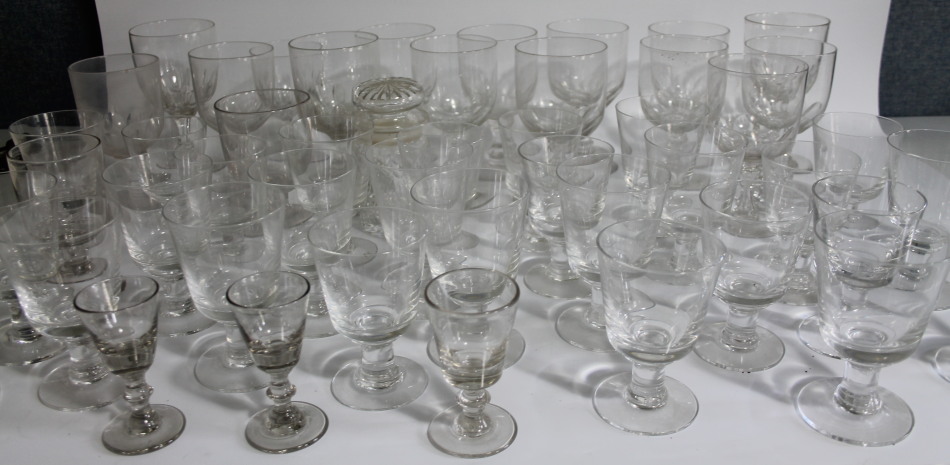 Appraisal: A quantity of thC and later cut glass wine glasses